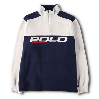 ラルフローレン(Ralph Lauren)の古着 90年代 ラルフローレン Ralph Lauren POLO SPORT ポロスポーツ ハーフジップスウェットシャツ トレーナー メンズL /evb004465(スウェット)