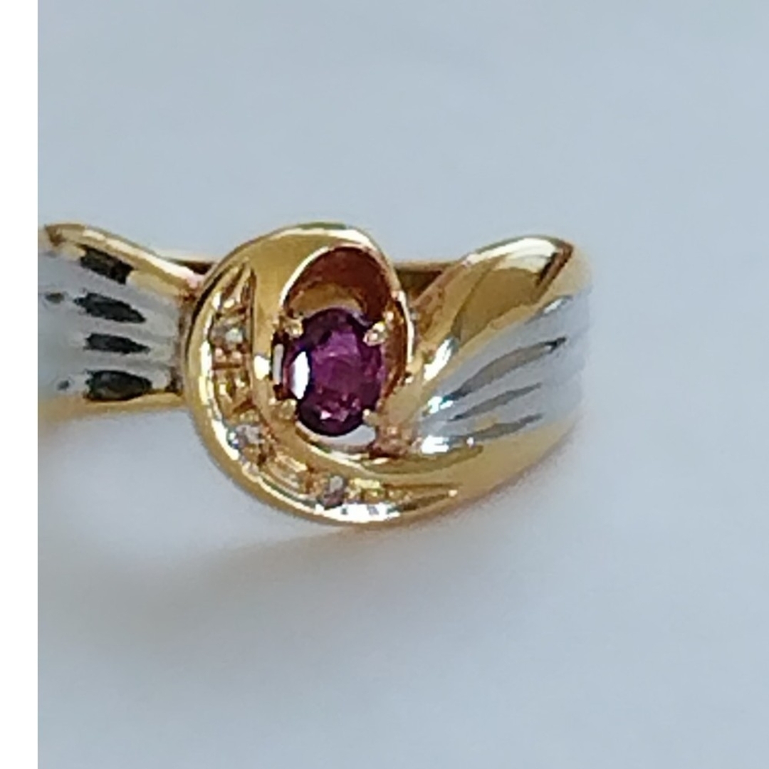 １１号 k18/pt900ダイヤモンドルビーリング レディースのアクセサリー(リング(指輪))の商品写真