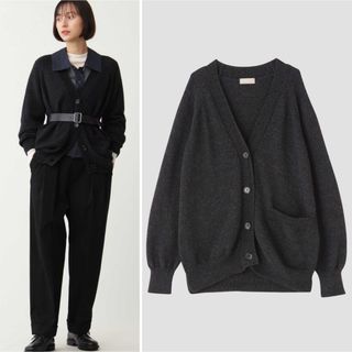 マーガレットハウエル(MARGARET HOWELL)のMARGARET HOWELL 定価5.3万 CHUNKY WOOLカーディガン(カーディガン)