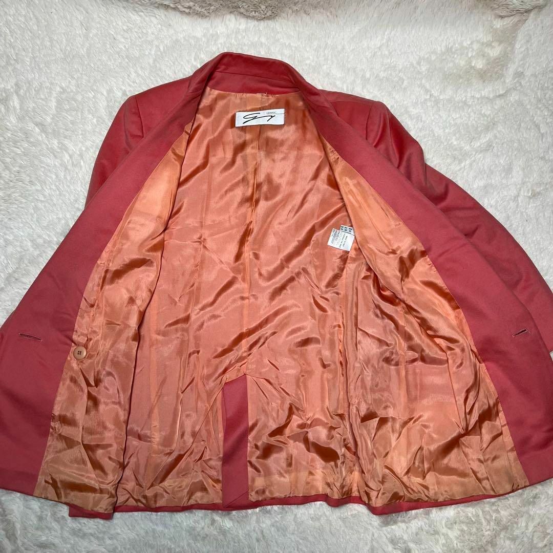Genny(ジェニー)のGENNY イタリア製 アンゴラ混 テーラードジャケット ピンク ヴィンテージ レディースのジャケット/アウター(テーラードジャケット)の商品写真