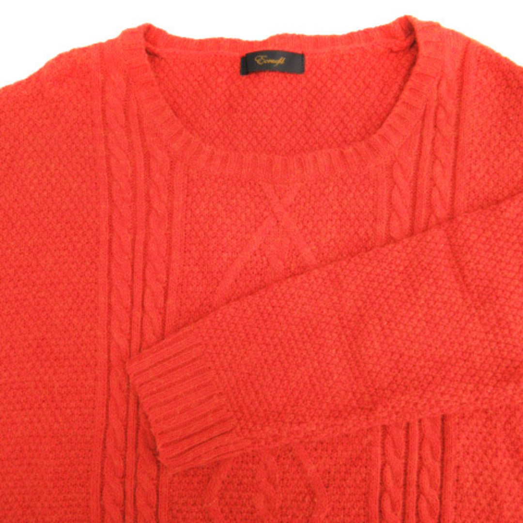 ecruefil(エクリュフィル)のエクリュフィル ニット セーター 長袖 ケーブル編み M レッドオレンジ レディースのトップス(ニット/セーター)の商品写真