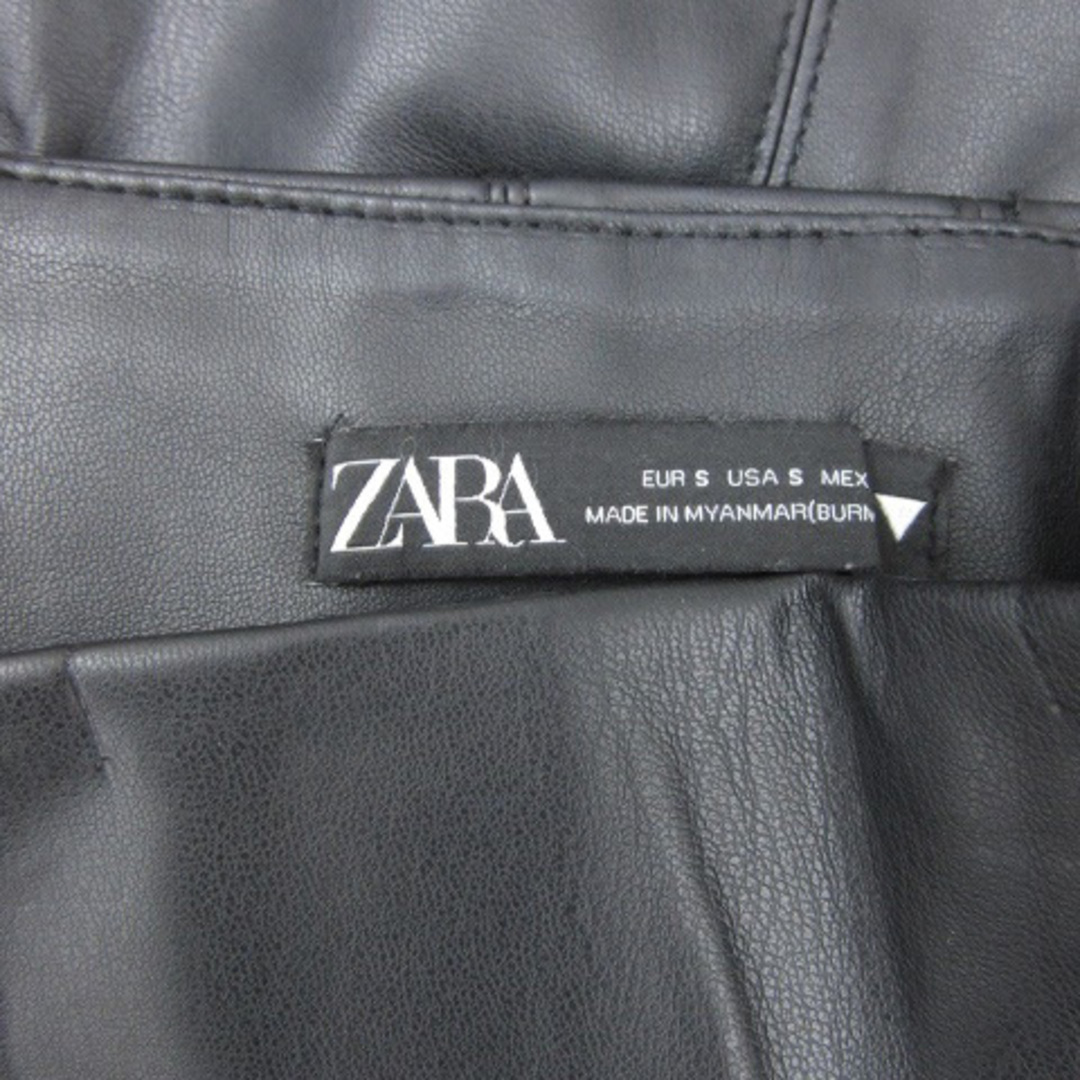 ZARA(ザラ)のザラ ZARA タイトスカート ミニ丈 フェイクレザー S ブラック 黒 レディースのスカート(ミニスカート)の商品写真