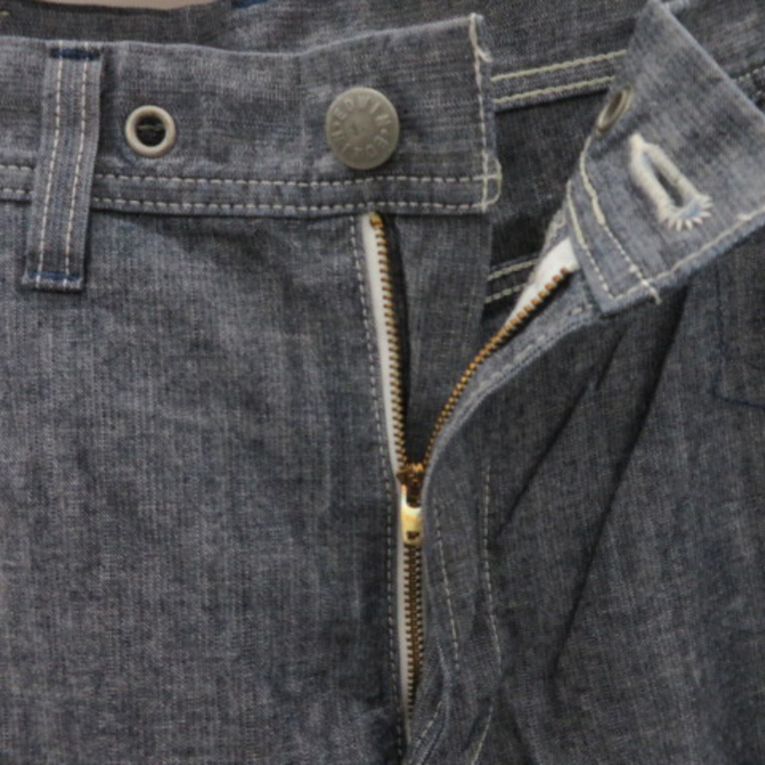 EDWIN(エドウィン)のエドウィン ストレートパンツ アンクル丈 シャンブレー 無地 M 紺 ネイビー メンズのパンツ(スラックス)の商品写真
