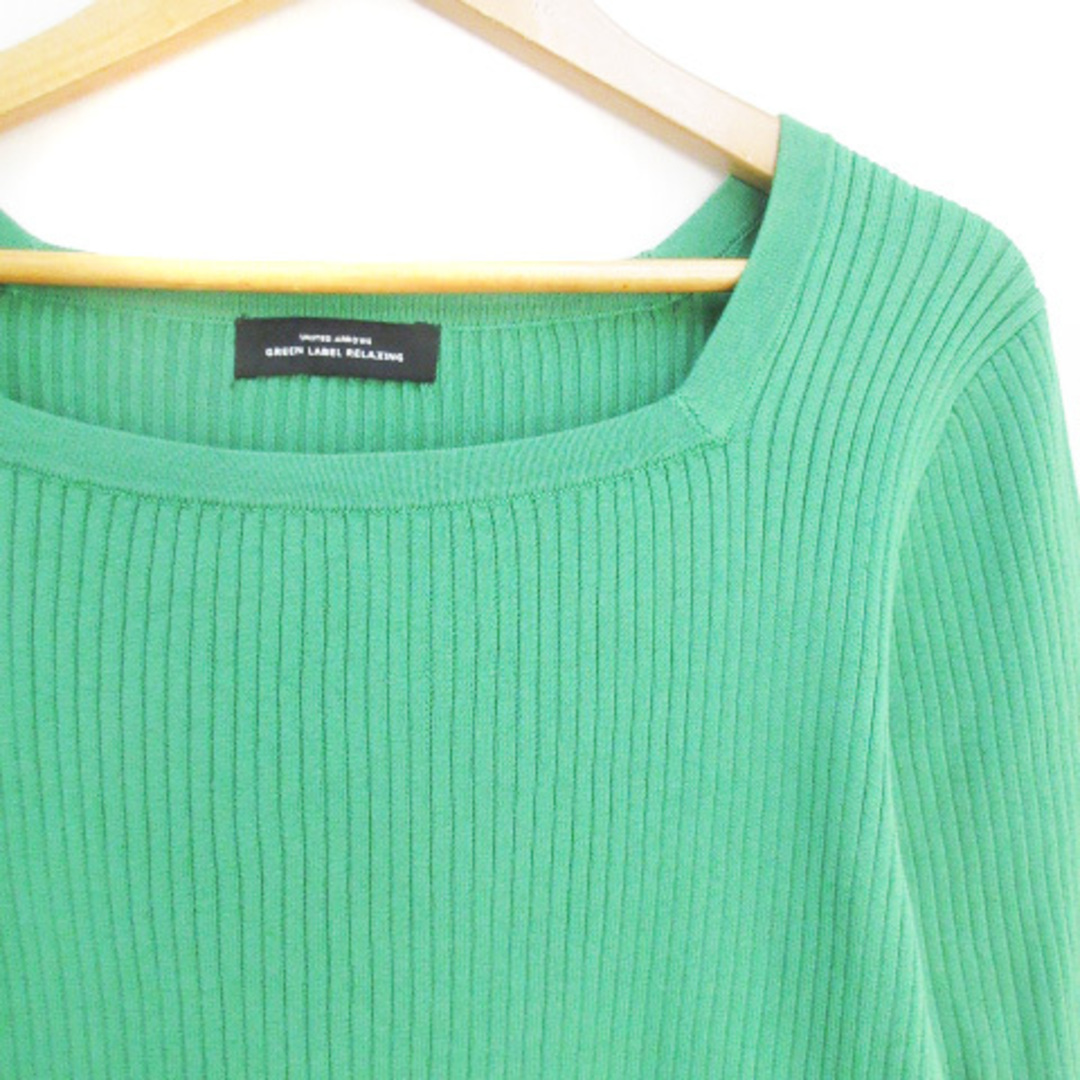 UNITED ARROWS green label relaxing(ユナイテッドアローズグリーンレーベルリラクシング)のグリーンレーベルリラクシング ニット カットソー 長袖 スクエアネック F 緑 レディースのトップス(ニット/セーター)の商品写真