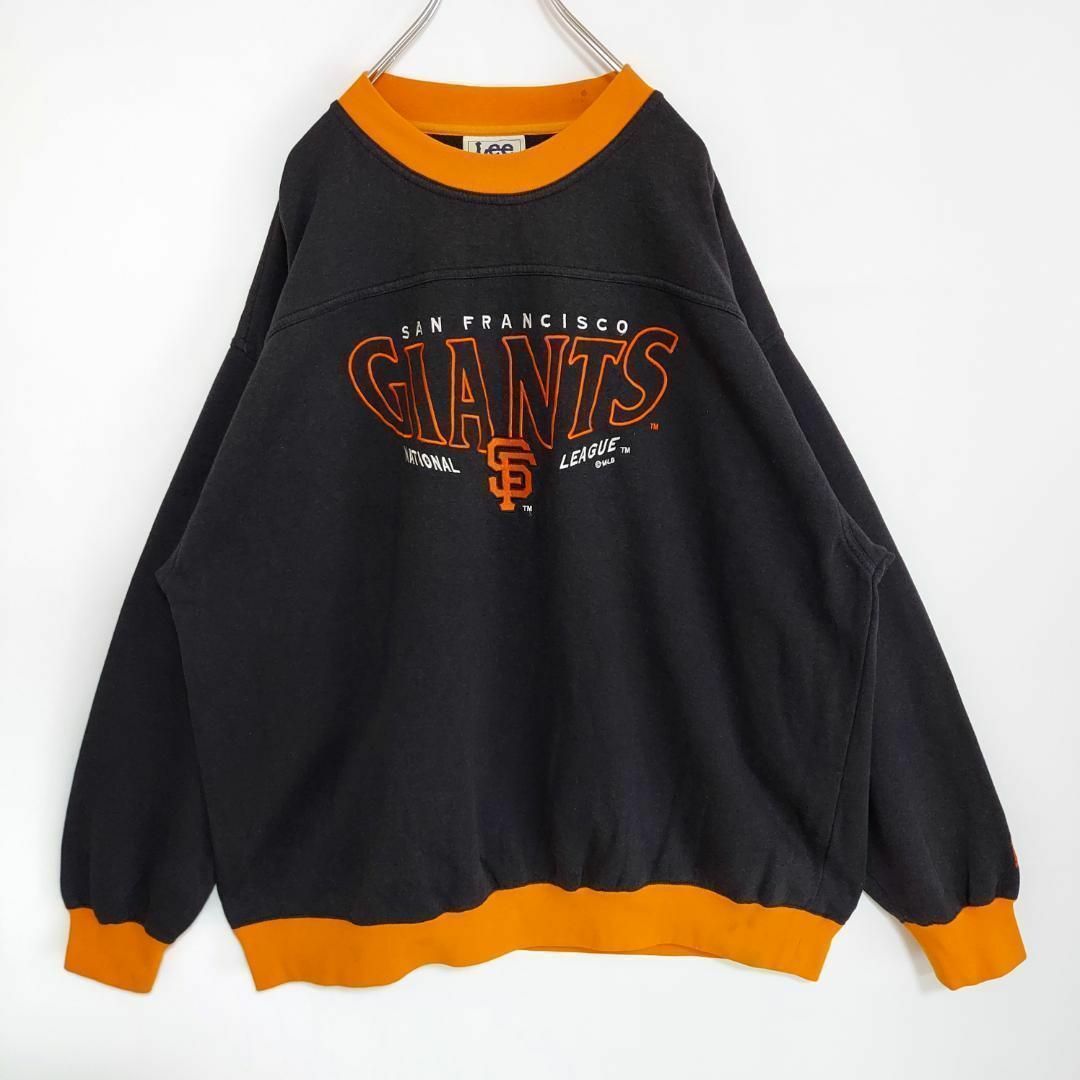 Lee(リー)の90s LEE MLB ジャイアンツ 刺繍ビッグロゴスウェット 2XL ブラック メンズのトップス(スウェット)の商品写真