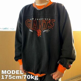 リー(Lee)の90s LEE MLB ジャイアンツ 刺繍ビッグロゴスウェット 2XL ブラック(スウェット)