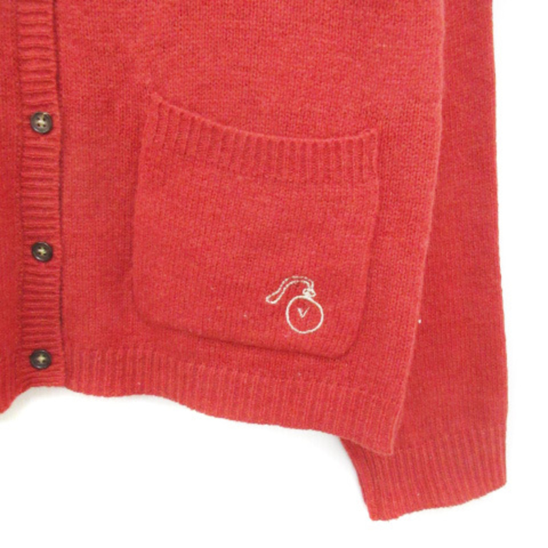 SM2(サマンサモスモス)のサマンサモスモス SM2 ニットカーディガン ミドル丈 ウール 刺繍 F 赤 レディースのトップス(カーディガン)の商品写真