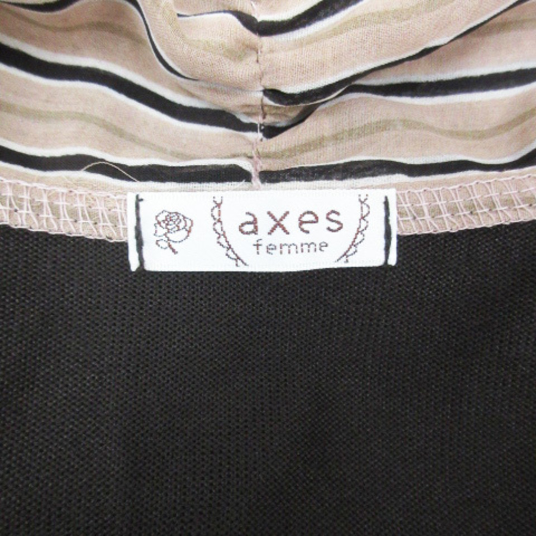 axes femme(アクシーズファム)のアクシーズファム シャツ ニット カットソー 長袖 リボン M 茶 ベージュ レディースのトップス(シャツ/ブラウス(長袖/七分))の商品写真