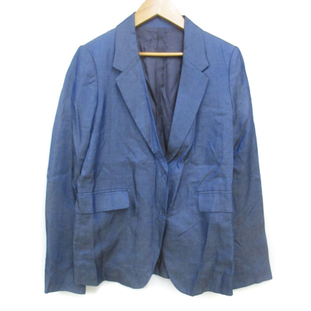 LE CIEL BLEU(ルシェルブルー)のルシェルブルー テーラードジャケット ミドル丈 総裏地 シングルボタン 38 青 レディースのジャケット/アウター(その他)の商品写真