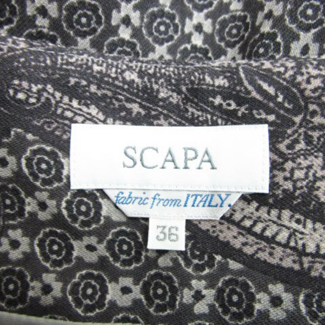 SCAPA(スキャパ)のスキャパ フレアスカート ミモレ丈 総柄 ペイズリー柄 36 ■MO レディースのスカート(ひざ丈スカート)の商品写真