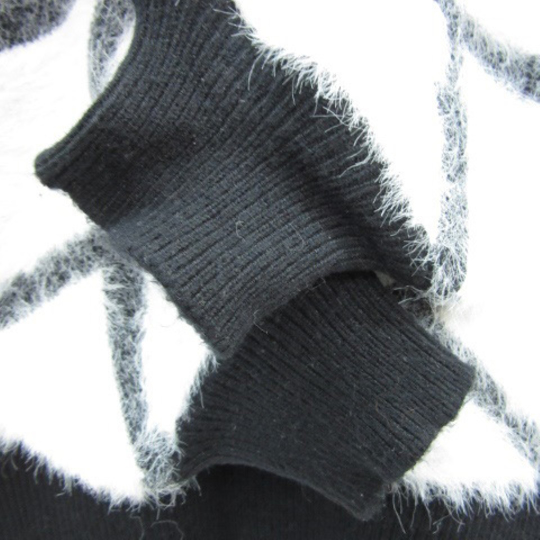 VICKY(ビッキー)のビッキー シャギーニット セーター 長袖 総柄 ウール混 2 グレー 黒 ■MO レディースのトップス(ニット/セーター)の商品写真
