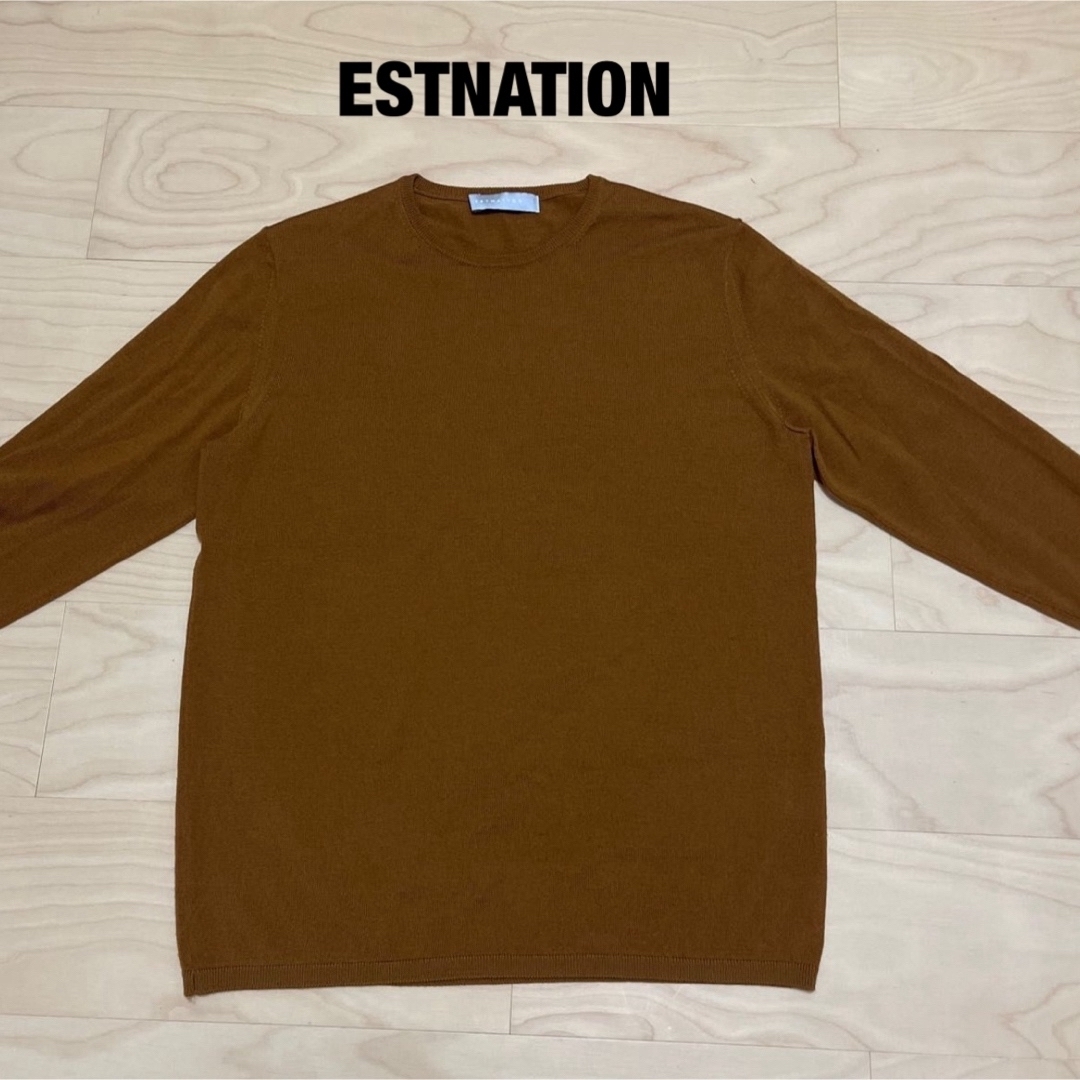 ESTNATION(エストネーション)のESTNATION エストネーション　ニット　ウール　丸襟　丸エリ トップス M レディースのトップス(ニット/セーター)の商品写真