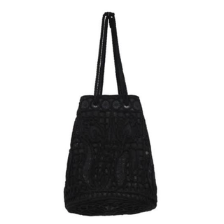 マメ(mame)のmame Cord Embroidery Bucket Bag　ブラック(ハンドバッグ)