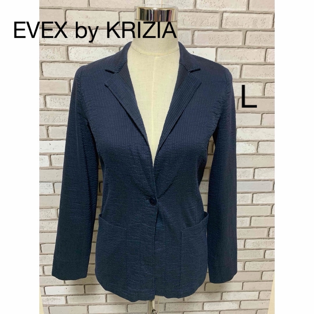 EVEX by KRIZIA(エヴェックスバイクリツィア)の【ミュージックママ様専用】☆KRIZIA☆  シングルジャケット　Lサイズ レディースのジャケット/アウター(テーラードジャケット)の商品写真