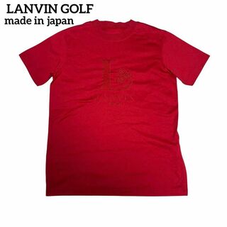 ランバン(LANVIN)のLANVIN Golf ロゴ刺繍 半袖Tシャツ M 赤 日本製(Tシャツ(半袖/袖なし))