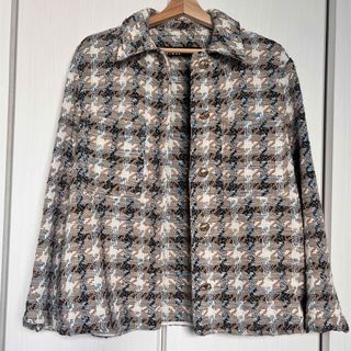 ザラ(ZARA)の[美品]ZARA ツイード チェックシャツ 千鳥格子(シャツ/ブラウス(長袖/七分))