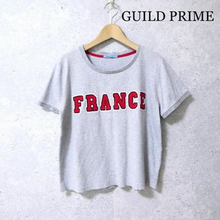 ギルドプライム(GUILD PRIME)の美品 GUILD PRIME 半袖 クルーネック Tシャツ カットソー グレー(Tシャツ(半袖/袖なし))