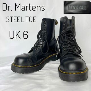 ドクターマーチン(Dr.Martens)の人気　ドクターマーチン　厚底　スチールトゥ　UK6 ブラック　10ホール(ブーツ)