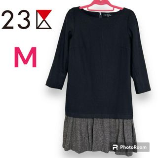 23区 - 23区 ワンピース ネイビー シンプル ポケット付きの通販 by 23区 - 23区 ワンピース ネイビー シンプル ポケット付きの通販 by