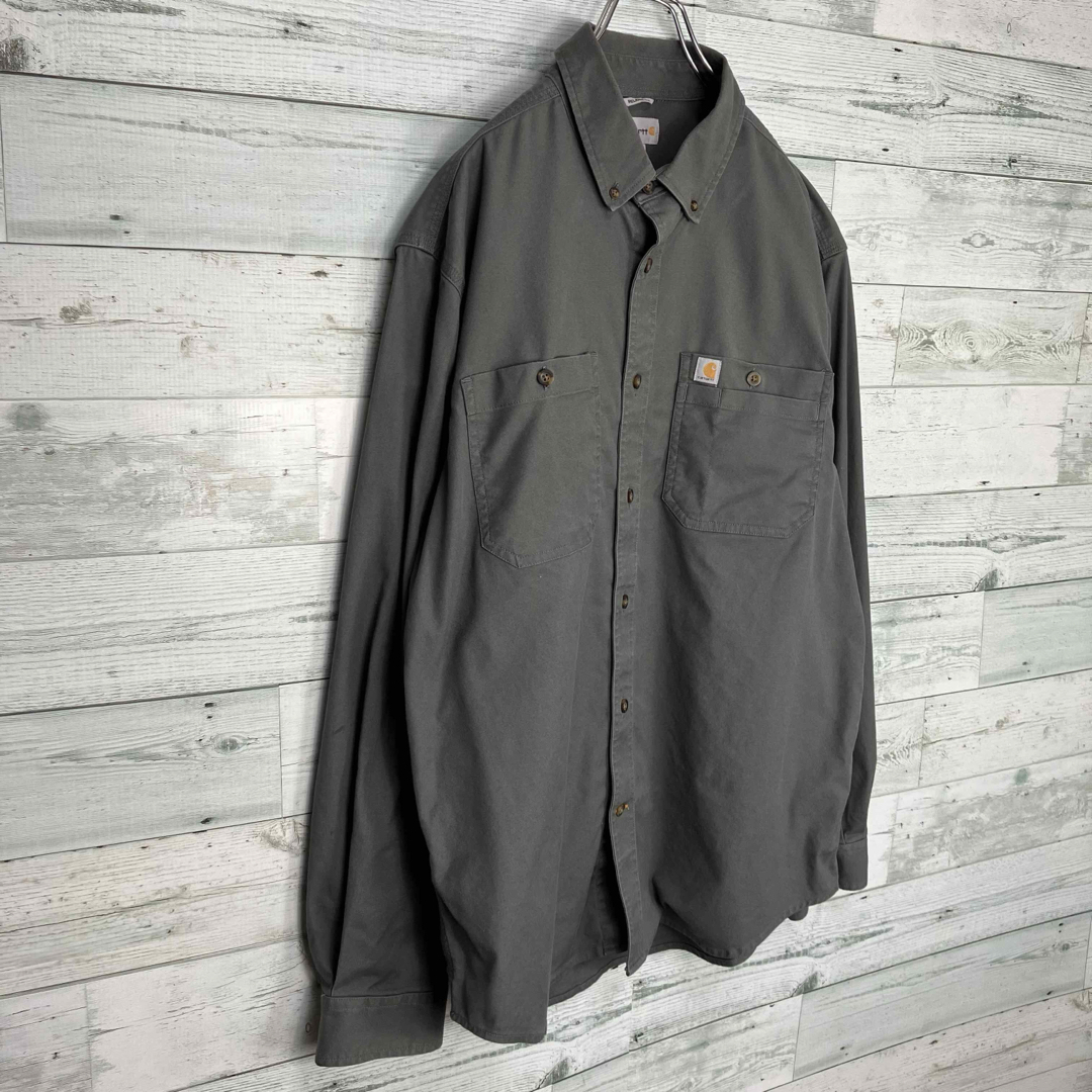 carhartt(カーハート)のカーハート USサイズ ロゴタグ ダブルポケット 長袖ワークシャツ メンズのトップス(シャツ)の商品写真