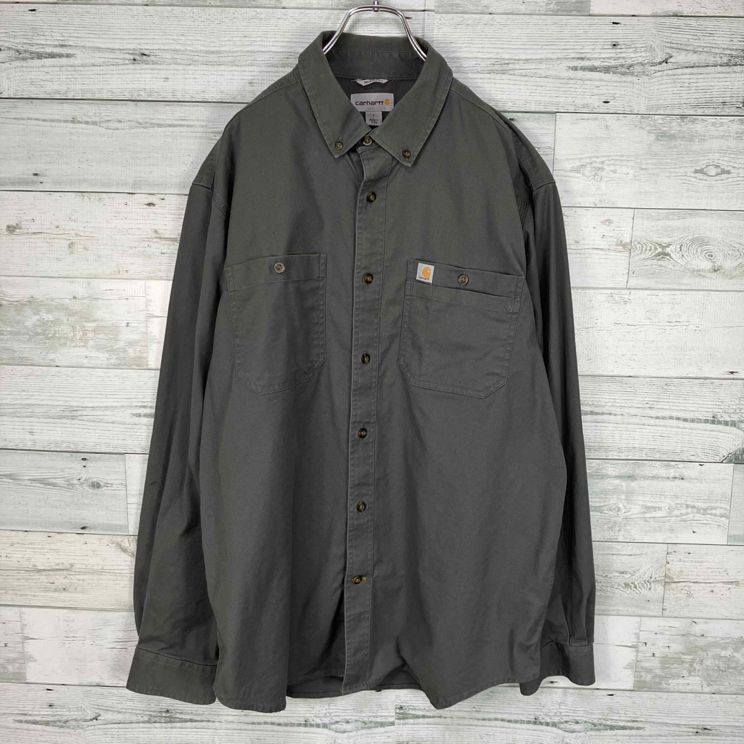 carhartt(カーハート)のカーハート USサイズ ロゴタグ ダブルポケット 長袖ワークシャツ メンズのトップス(シャツ)の商品写真