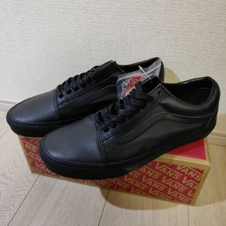 ヴァンズ(VANS)の新品未使用27.5cmVANS OLD SKOOL本皮オールブラック レザー(スニーカー)