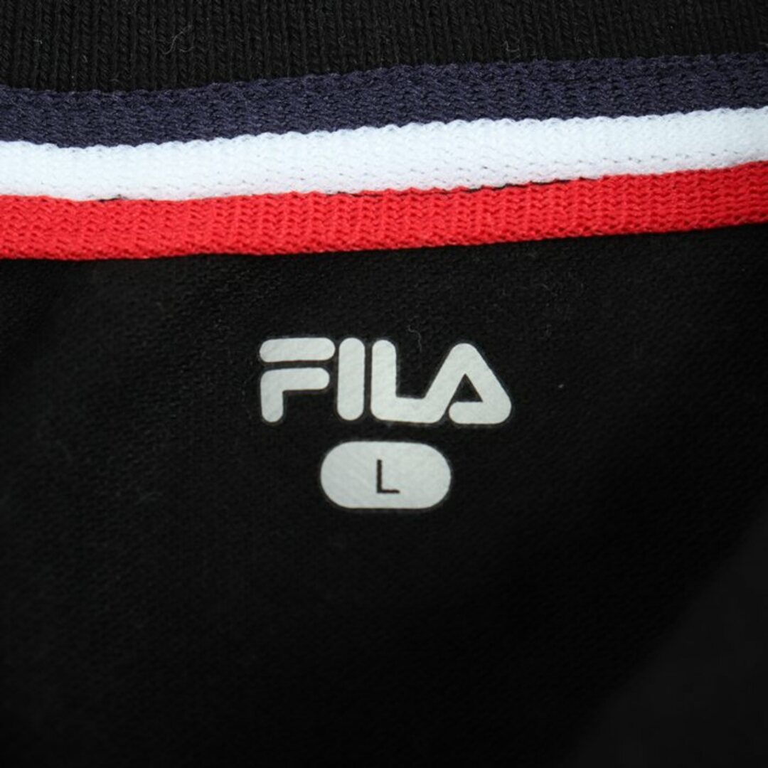 FILA(フィラ)のフィラ 半袖ポロシャツ ワンポイントロゴ ゴルフウエア レディース Lサイズ ブラック FILA レディースのトップス(ポロシャツ)の商品写真