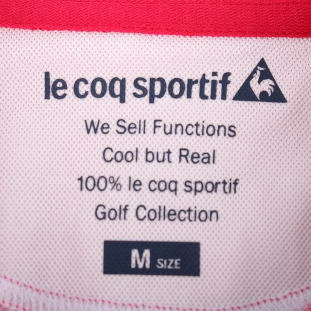 le coq sportif(ルコックスポルティフ)のルコックスポルティフ 半袖ポロシャツ 総柄 ゴルフウエア レディース Mサイズ レッド le coq sportif レディースのトップス(ポロシャツ)の商品写真