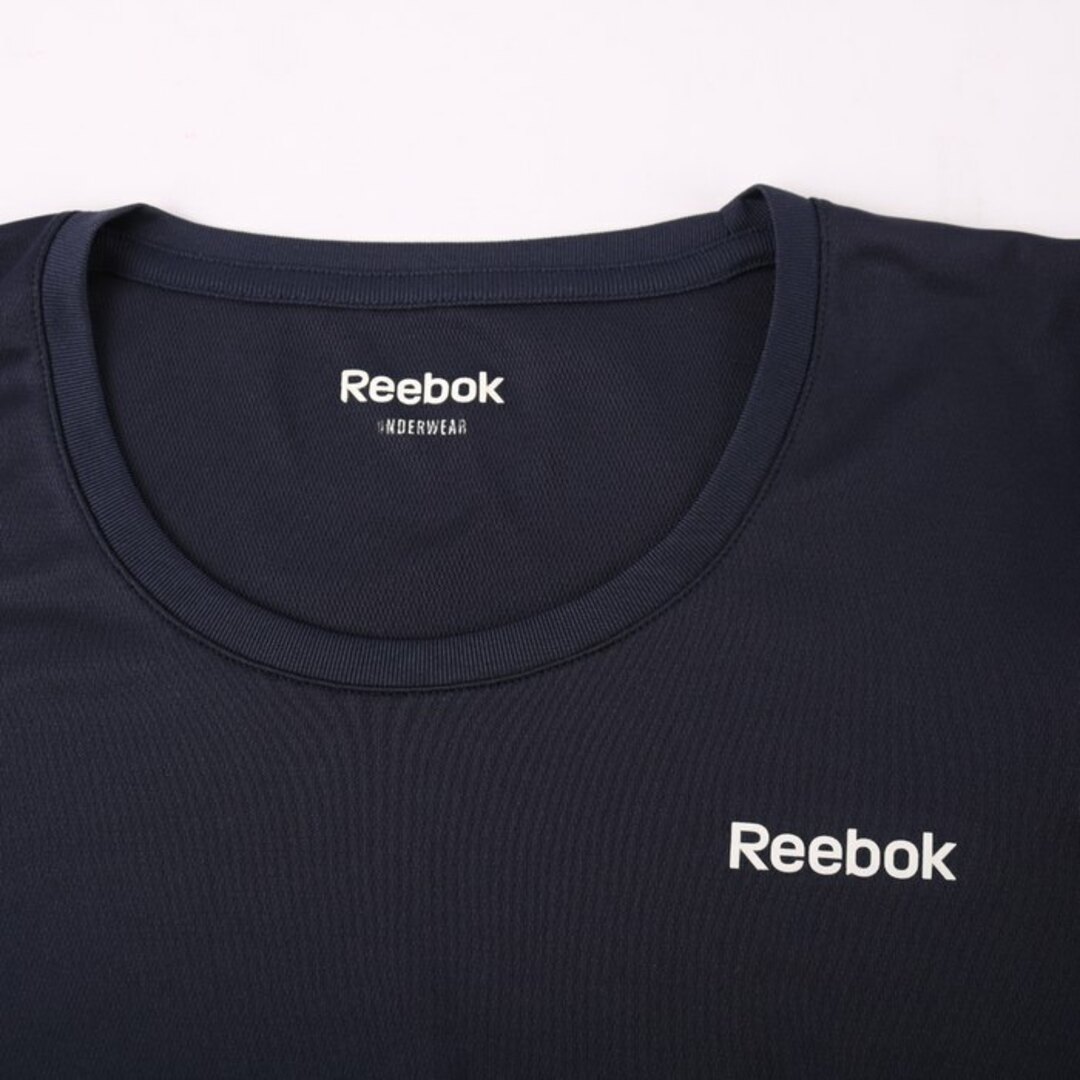 Reebok(リーボック)のリーボック 半袖Tシャツ 無地 ワンポイントロゴ スポーツウエア レディース Mサイズ ネイビー Reebok レディースのトップス(Tシャツ(半袖/袖なし))の商品写真