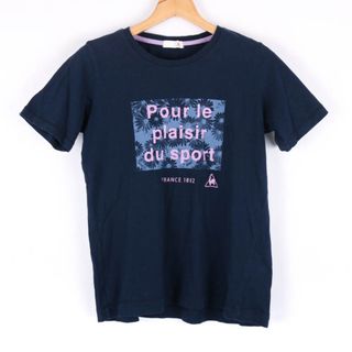 ルコックスポルティフ(le coq sportif)のルコックスポルティフ 半袖Tシャツ グラフィックT スポーツウエア コットン レディース Sサイズ ネイビー×ラベンダー le coq sportif(Tシャツ(半袖/袖なし))