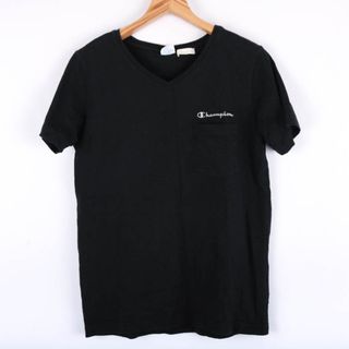 チャンピオン(Champion)のチャンピオン 半袖Tシャツ 無地 ワンポイントロゴ スポーツウエア コットン レディース Mサイズ ブラック Champion(Tシャツ(半袖/袖なし))