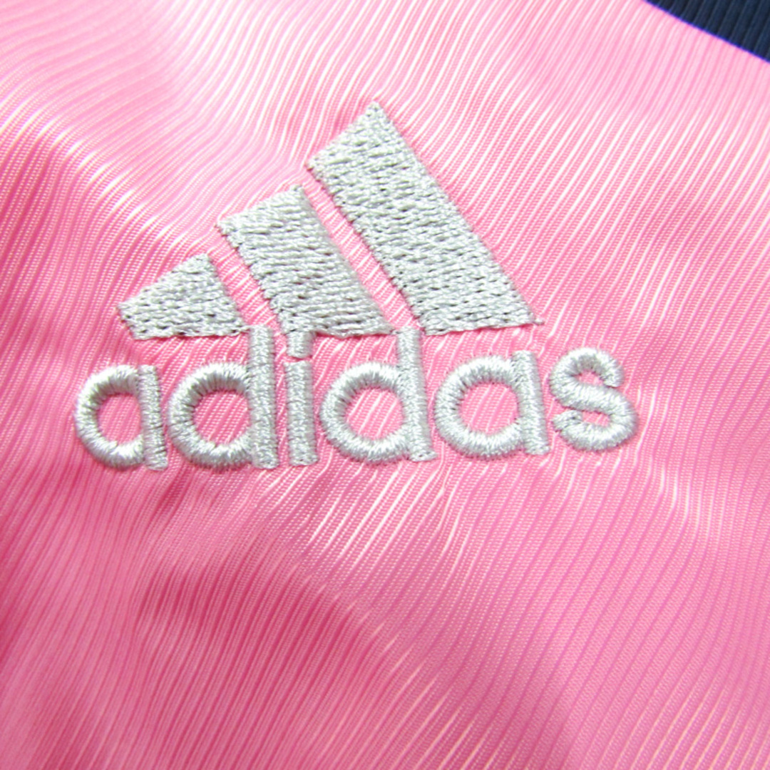 adidas(アディダス)のアディダス ナイロンジャケット ジップアップジャンパー アウター キッズ 女の子用 120サイズ ピンク adidas キッズ/ベビー/マタニティのキッズ服女の子用(90cm~)(ジャケット/上着)の商品写真