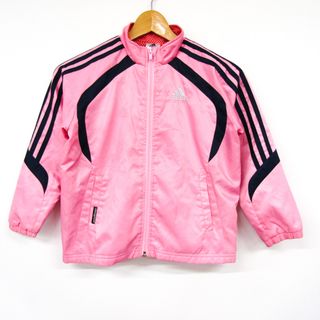 アディダス(adidas)のアディダス ナイロンジャケット ジップアップジャンパー アウター キッズ 女の子用 120サイズ ピンク adidas(ジャケット/上着)