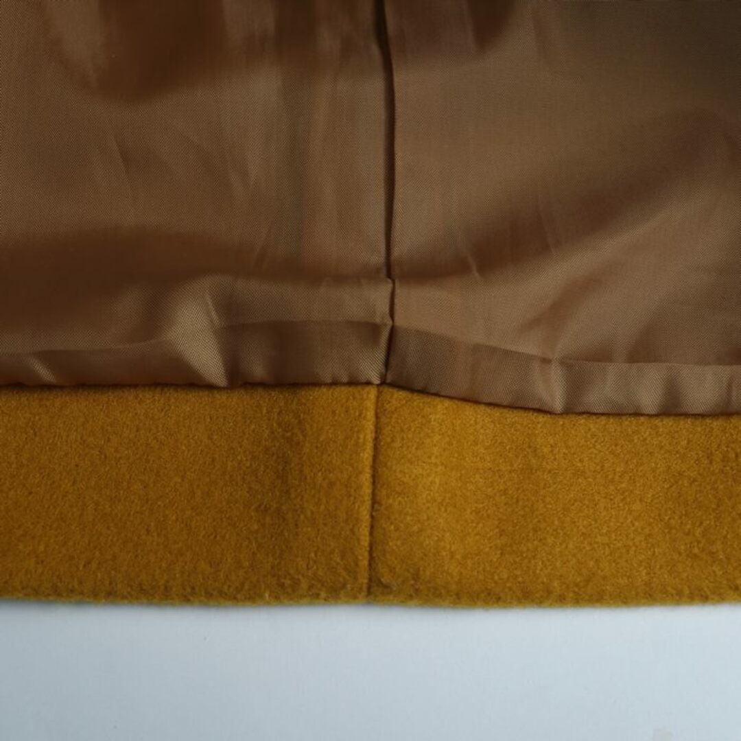 イッカ フードコート ショートコート ウール混 無地 アウター レディース Mサイズ イエロー ikka レディースのジャケット/アウター(その他)の商品写真