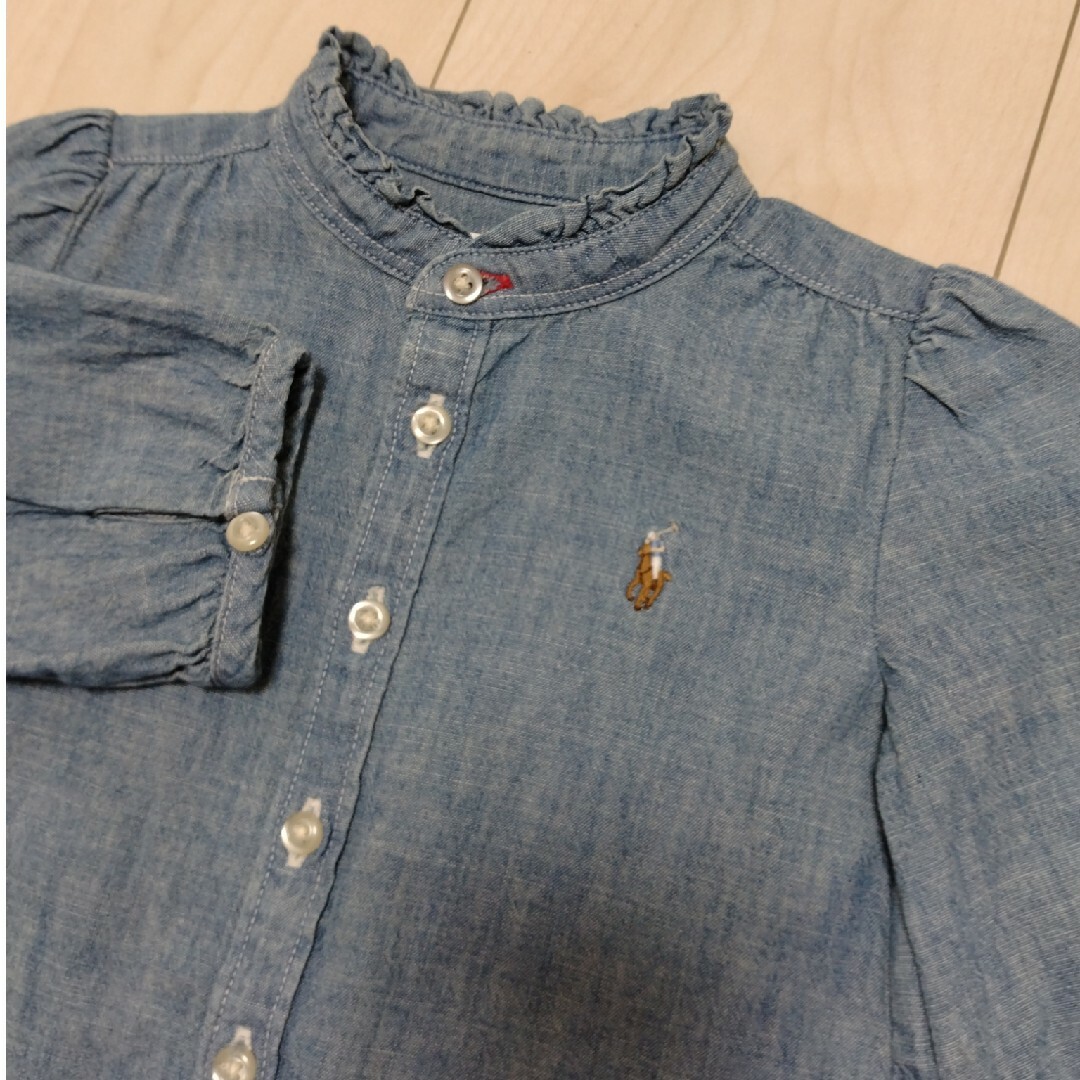 Ralph Lauren(ラルフローレン)の「Ralph Lauren 」デニムワンピース(パンツ付)12M(80size) キッズ/ベビー/マタニティのベビー服(~85cm)(ワンピース)の商品写真