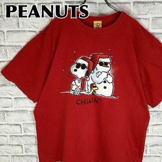 PEANUTS - PEANUTS ピーナッツ スヌーピー スノーマン雪だるまTシャツ 半袖 輸入品