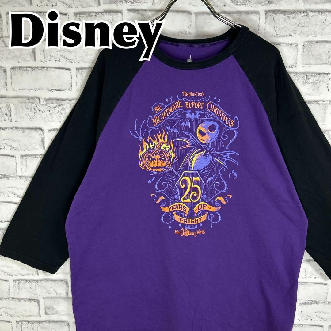 Disney(ディズニー)のナイトメアービフォアクリスマス 25イヤーオブフライト25周年 Tシャツ 七分袖 メンズのトップス(Tシャツ/カットソー(半袖/袖なし))の商品写真