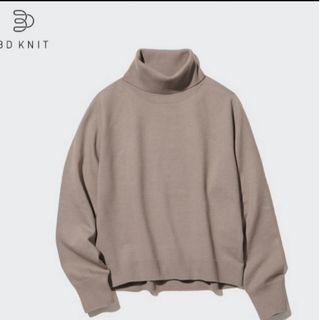 ユニクロ(UNIQLO)のUNIQLO【美品】今期3Dスフレヤーンタートルネックセーター　M(ニット/セーター)