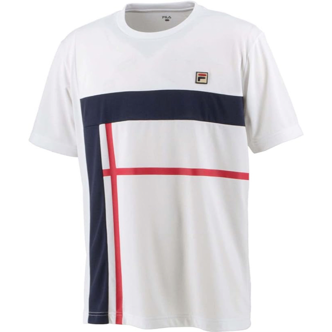 FILA(フィラ)のFILA フィラ テニスウェア 半袖TシャツVM5601 ホワイト メンズM新品 スポーツ/アウトドアのテニス(ウェア)の商品写真