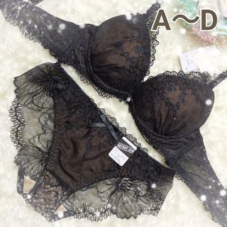 A～D❤ブラウン✨バック透け/レオパード ブラ＆ショーツセット(ブラ&ショーツセット)