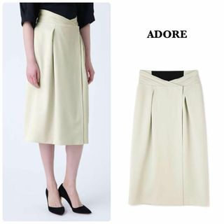 アドーア(ADORE)の【ADORE】新品未使用＊ドライハイツイストラップスカート　ペンシル　36(ひざ丈スカート)