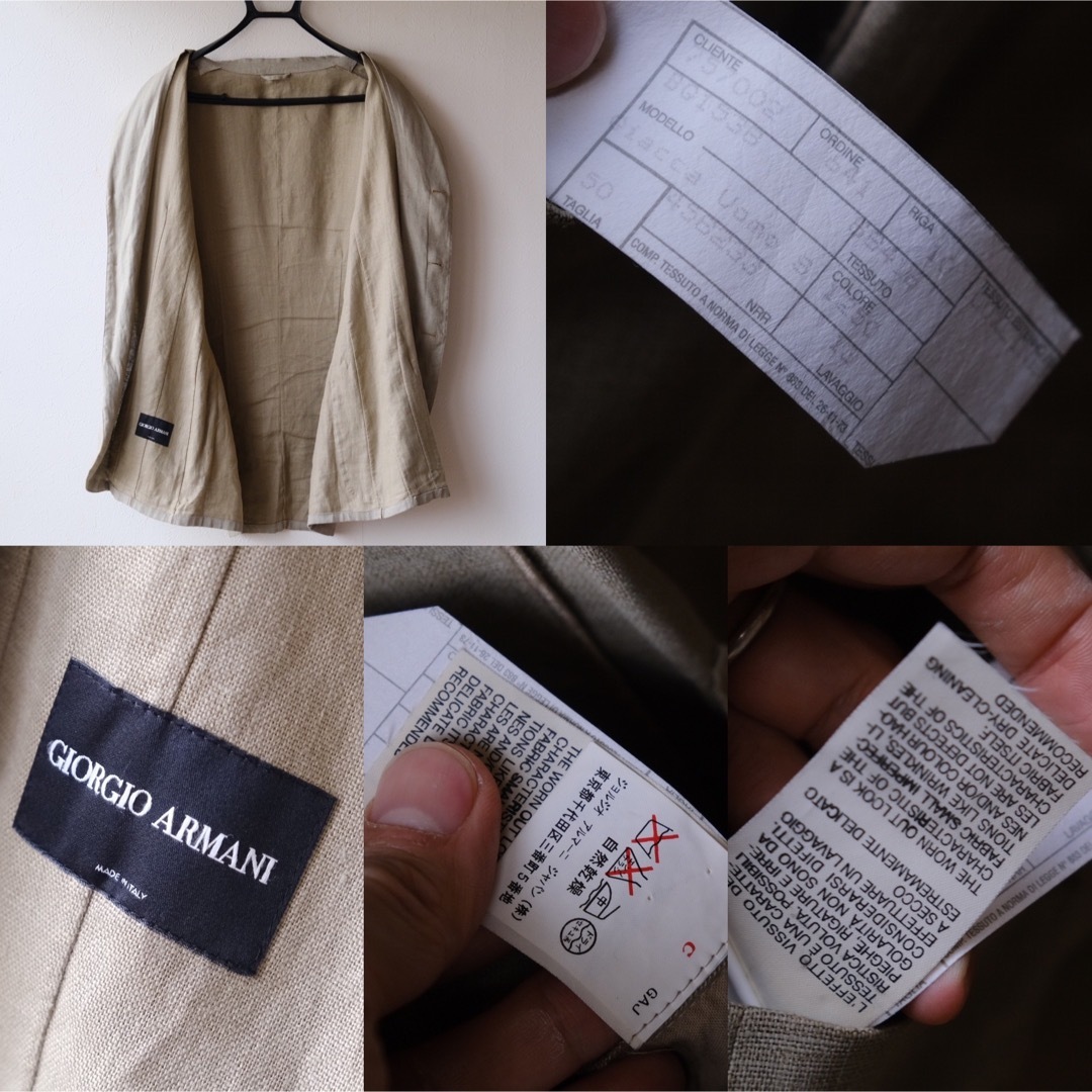 Giorgio Armani(ジョルジオアルマーニ)の美品GIORGIO ARMANIジョルジオアルマーニ インアウトリネンスーツ50 メンズのスーツ(セットアップ)の商品写真