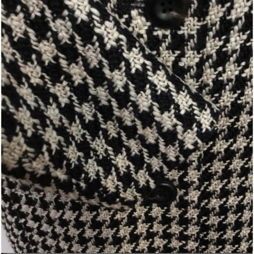 TOMORROWLAND(トゥモローランド)のトゥモローランド 超美品！ノーカラーコート千鳥格子 レディースのジャケット/アウター(ロングコート)の商品写真