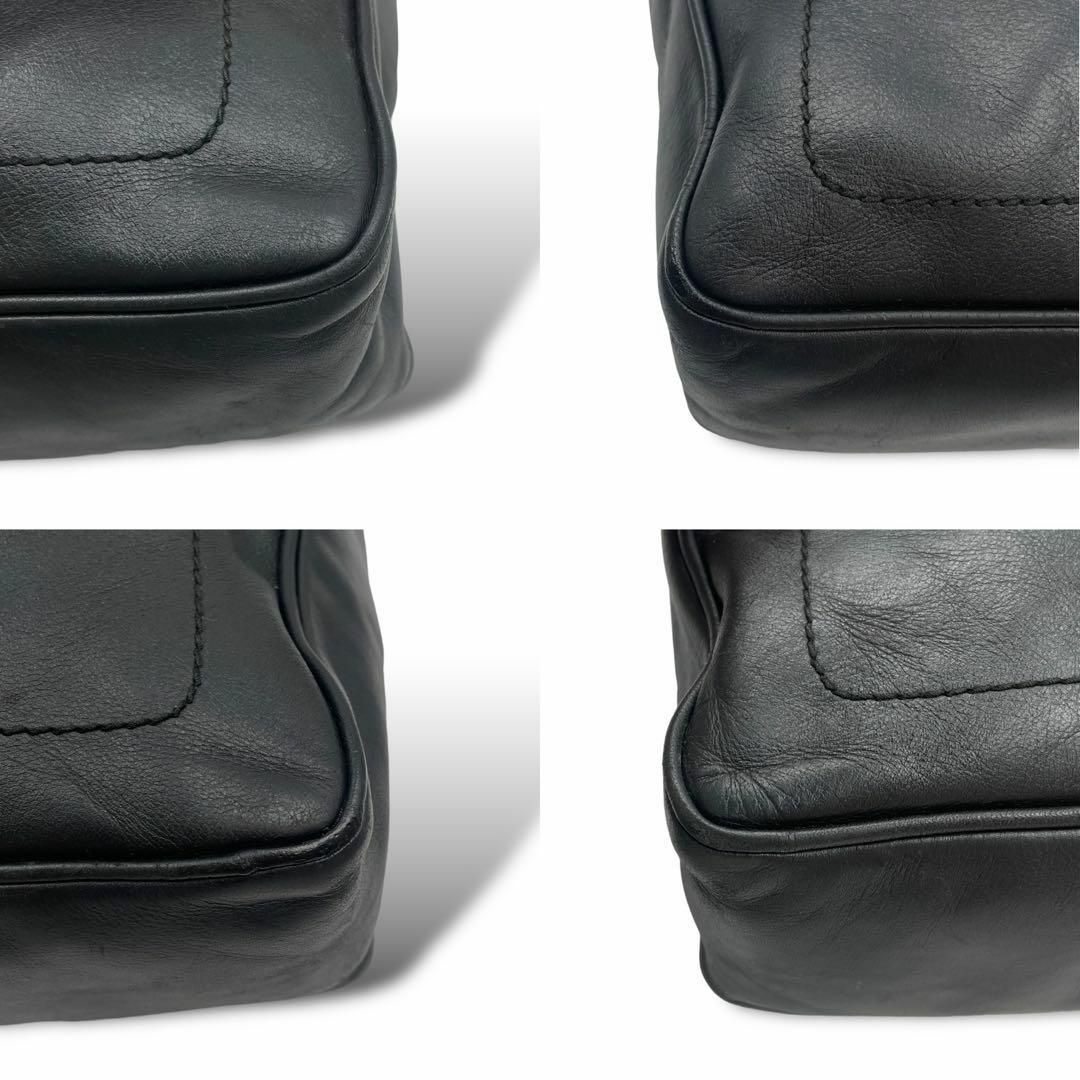 Bally(バリー)の大容量 BALLY トートバッグ ブリーフケース オールレザー ストライプ 黒 メンズのバッグ(ビジネスバッグ)の商品写真