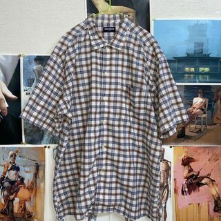 ユニクロ(UNIQLO)の90s〜00s/UNIQLO/紺タグ/XL/秋色/チェックシャツ(シャツ)