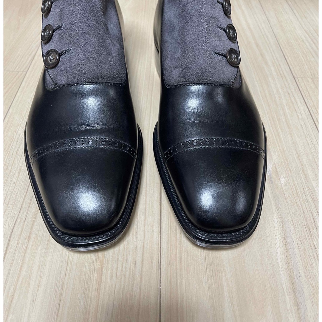 OTSUKA SHOE(オーツカ)の大塚製靴 M5-102 ボタンブーツ ブラック/グレー サイズ24.5 2E メンズの靴/シューズ(ブーツ)の商品写真