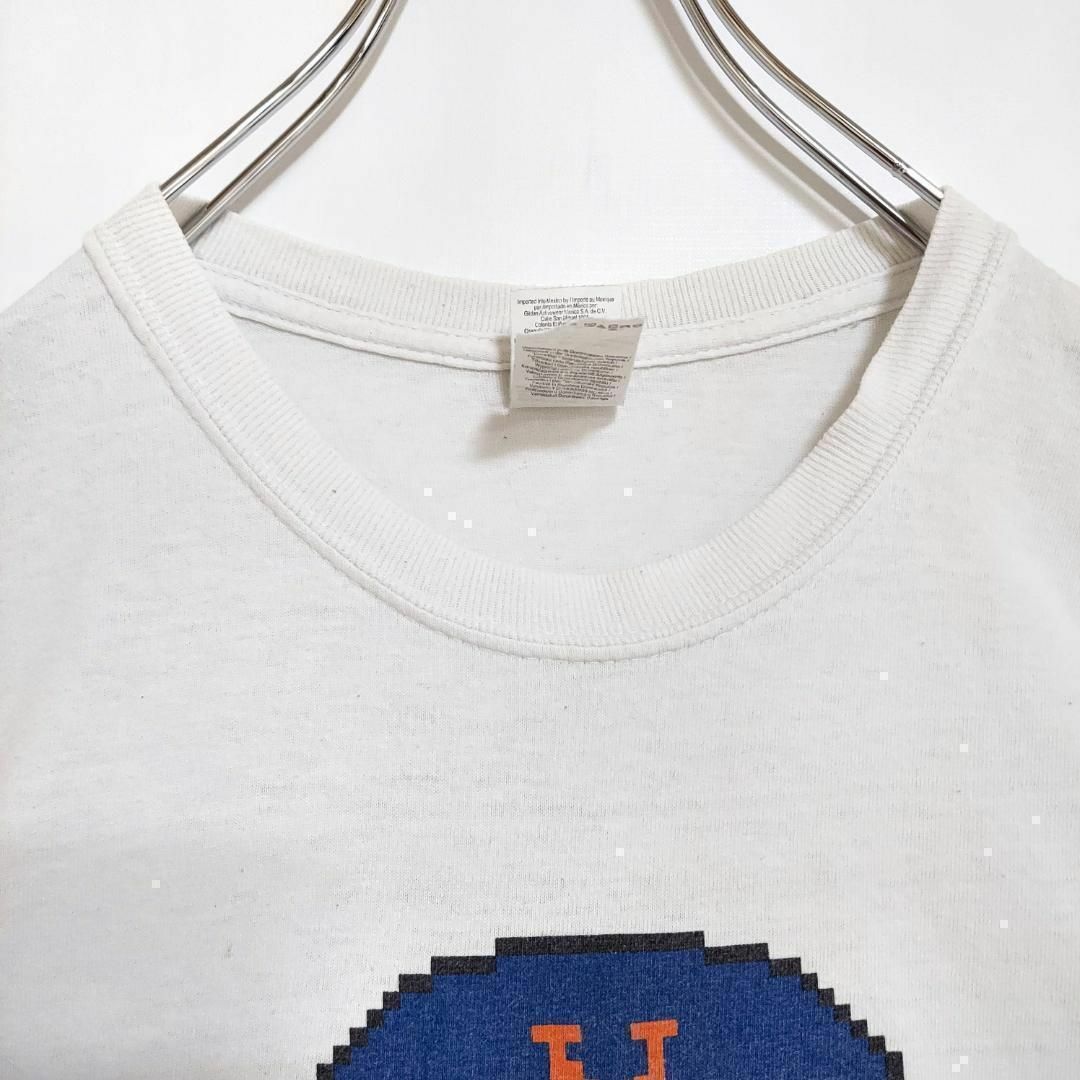 MLB(メジャーリーグベースボール)のMLB ギルダン Mets ニューヨークメッツ ドット絵プリントTシャツ L 白 メンズのトップス(Tシャツ/カットソー(半袖/袖なし))の商品写真