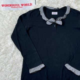 ピンクハウス(PINK HOUSE)のWONDERFUL ワンダフルワールド　リボン　ギンガム　チェック　カットソー(Tシャツ(長袖/七分))