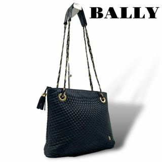 バリー(Bally)のBALLY ショルダーバッグ トートバッグ キルティング チェーン ロゴ 黒(ショルダーバッグ)