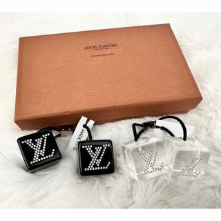 ルイヴィトン(LOUIS VUITTON)のヴィトン アクセサリー ヘアキューブ クリア×黒 ヘアゴム×2点 R23541(ヘアゴム/シュシュ)